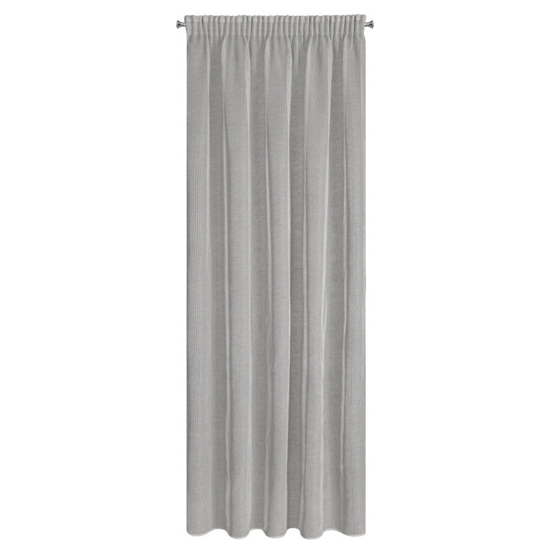 Kim Polyester Sheer Curtain Single Panel, Grey/Brown/Blue