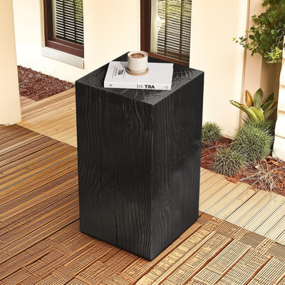 Wood-Look Square-Column MGO End Table