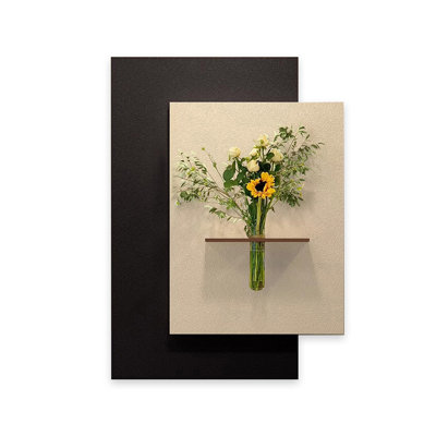 Art mural moderne en grès de style Mid-Century pour hall d'entrée, décor double couche rectangulaire avec vase de culture aquatique à faire soi-même (sans plantes)