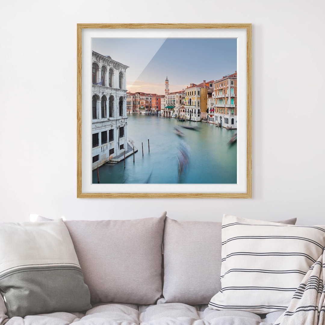 Gerahmtes Poster Canale Grande Blick von der Rialtobrücke, Venedig