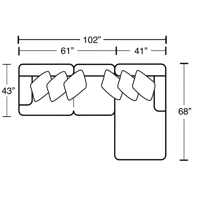 Garrastegui Upholstered L-Shaped Sectional, Right Hand Facing