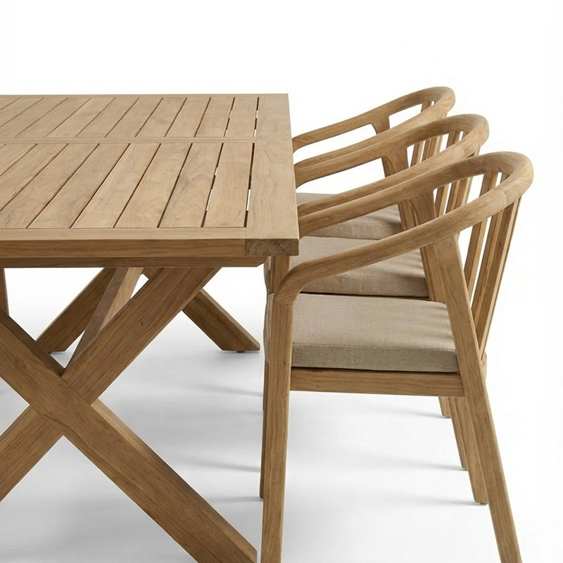 FSC 1 LIDIA 8-Seater Rectangular 240x100cm Dining Table with RIVEN Dining Chair