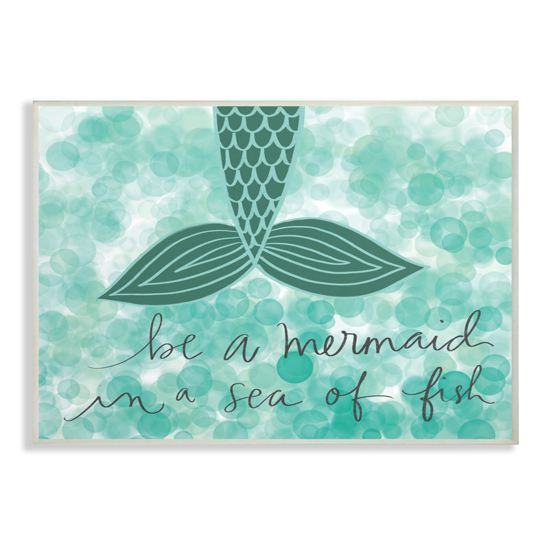 "Burkett Be a Mermaid", art sur toile, Plaque murale, H 10 po x l 15 po x P 0,5 po