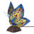 Liliana 9.5"H Butterfly Stained Glass Accent Lamp