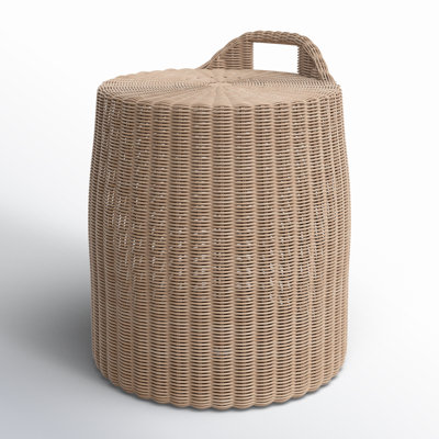 High-Density Polyethylene (HDPE) Wicker Outdoor Ottoman