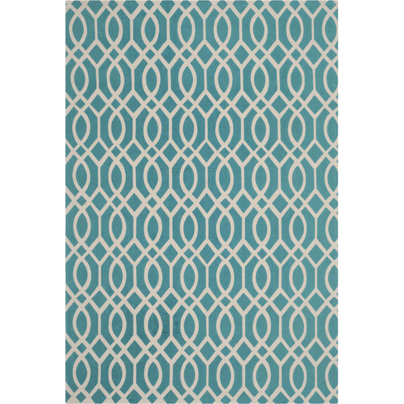 Tapis géométrique en coton tissé à la main Holsworthy Cedar Brook, Rectangle 5 pi x 8 pi