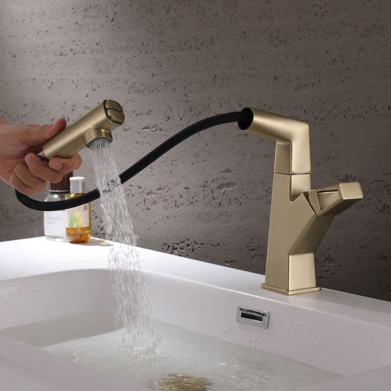 Single-Hole Single-handle Bathroom Faucet, Brushed Gold