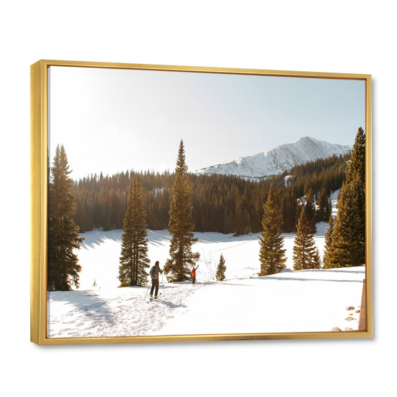 «Winter Alaskan Beauty I» sur toile, Cadre flottant doré, H 30 po x l 40 po x P 1,5 po