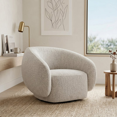 Flurry Boucle 360-Degree Swivel Accent Chair