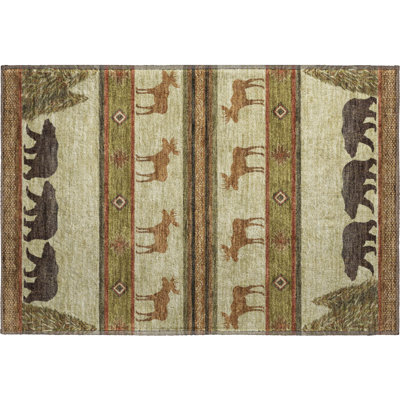 Premium Machine Washable Henrikh AMF141 Brown Rug