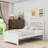 Twin Wood Platform Bed with Headboard-1522181800