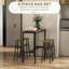 Homcom bar table set for 4, industrial high top table with bar stools, 5-piece small kitchen table and chairs for pub, dining room, rustic brown - stylish and space-saving