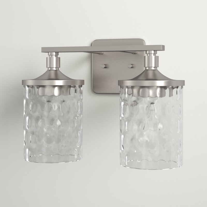 Éclairage pour meuble-lavabo à 3 lumières Baldwin, Nickel brossé, Deux lumières