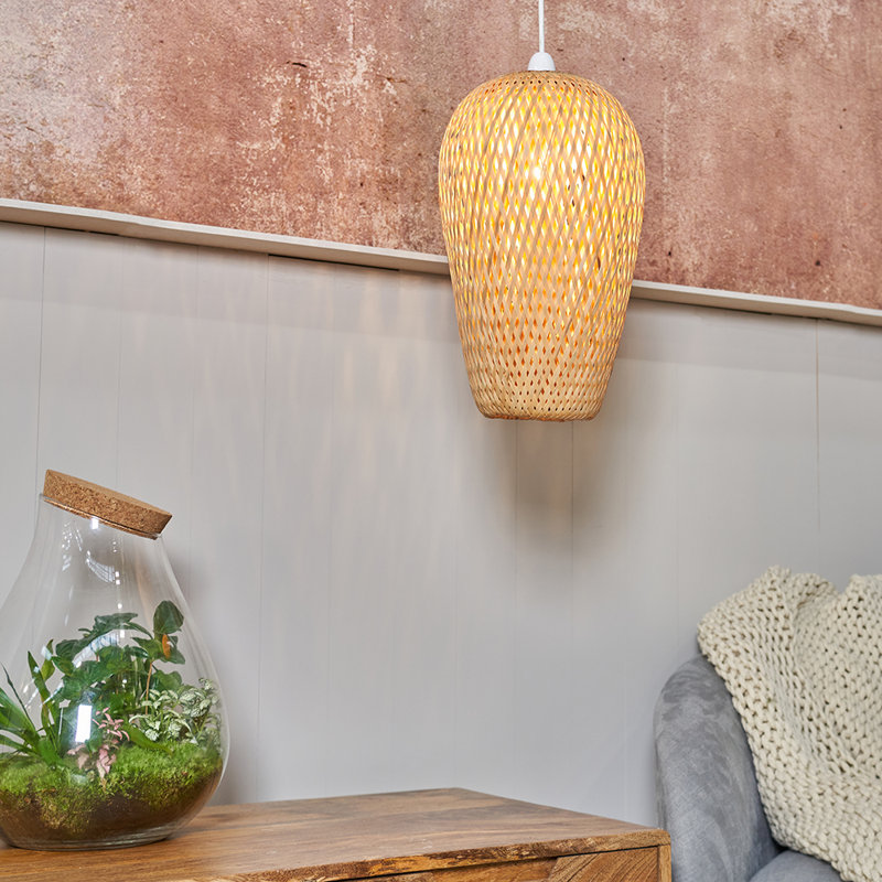 37cm H Oval Pendant Shade ( Spider ) in Natural