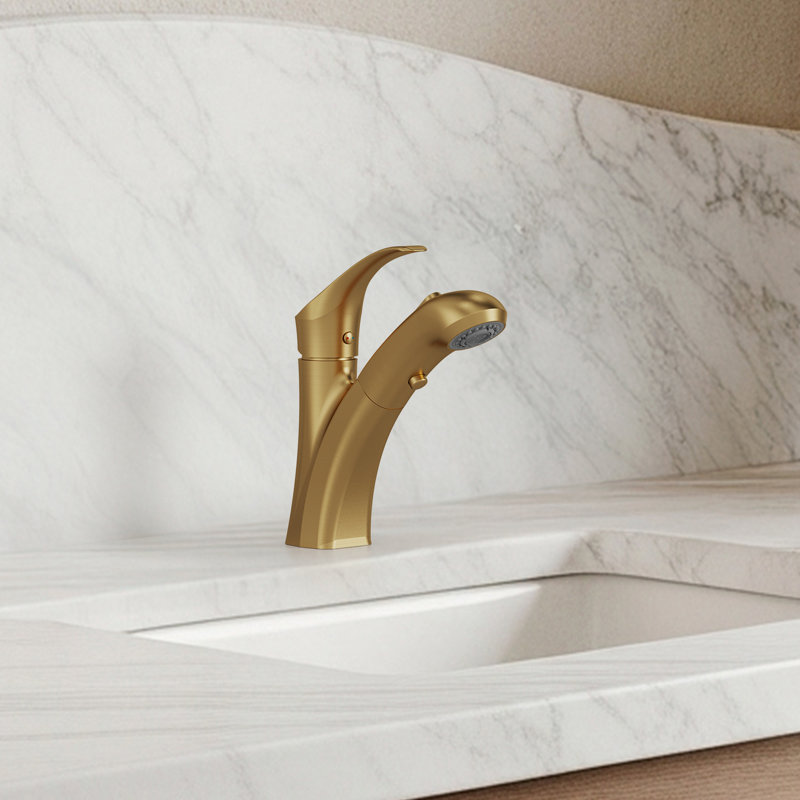 Robinet de salle de bain escamotable à un trou, robinet de lavabo de salle de bain à 2 fonctions avec ensemble de drain