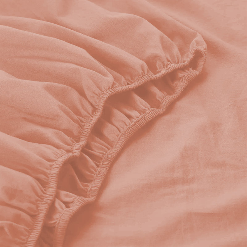 200 Thread Count Microfiber Deep Fitted Bed Sheet – 25cm Pocket, Super King (6'), Peach