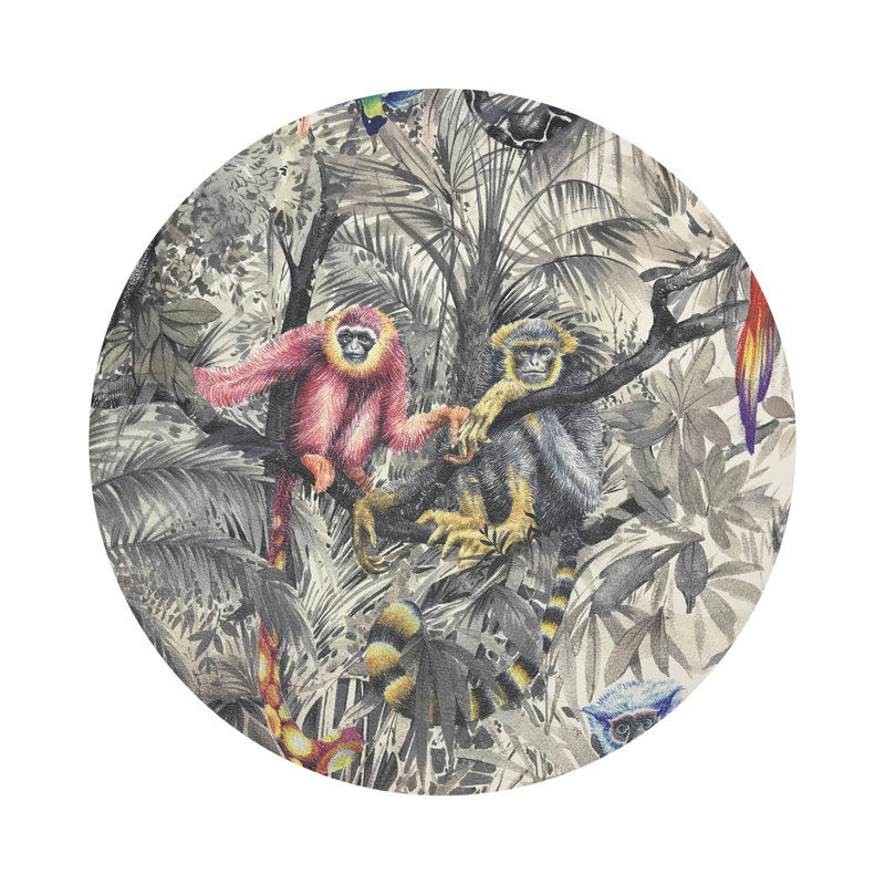 Arcadia Monkeysvegan Leather Round Coasters