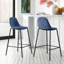 Tabouret de bar en velours Lazio avec pieds en fer-1882502422-1985942149