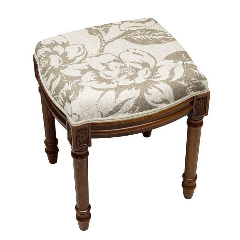Tabouret de meuble-lavabo rembourré Camic, Noyers, Taupe