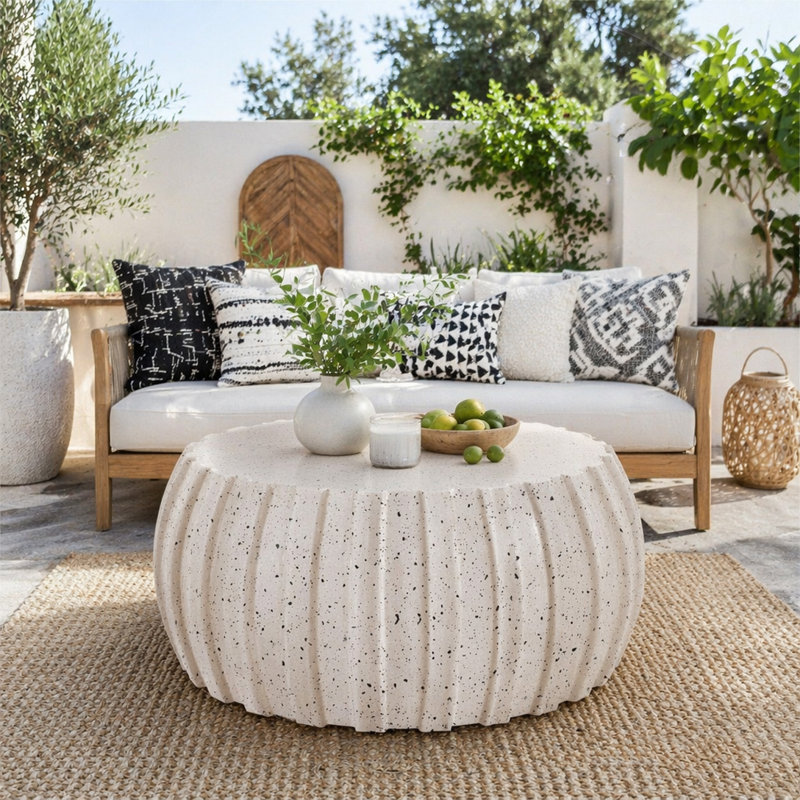 Table basse moderne et imperméable, Blanc