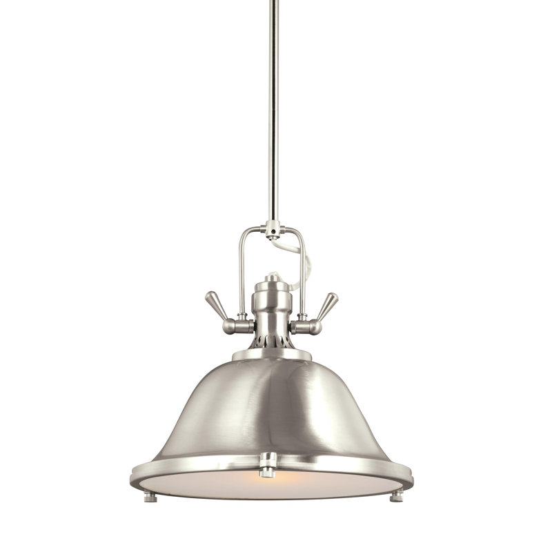 Luminaire suspendu en pierre à une lumière de Génération Éclairage , Nickel brossé, Incandescent