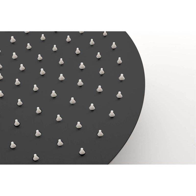 Douche murale pour salle de bain en noir mat - fabriquée en laiton luxueux et en acier inoxydable, Noir mat
