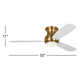 Keed 52'' 3 Blade Ceiling Fan with LED Light Kit