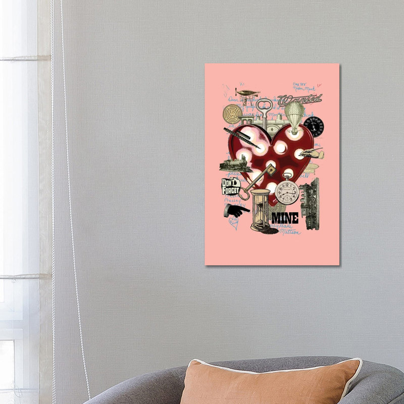 Love Heart 1 Piece Wall Art on Canvas, 66.04 cm H x  45.72 cm W  x  1.905 cm D, Does Not Apply