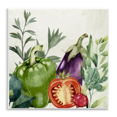 Plaque murale de légumes de jardin biologiques, design par Kim Allen
