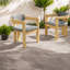 Chaises de salle à manger Lb, ensemble moderne rembourré en bois d'acacia pour patio
