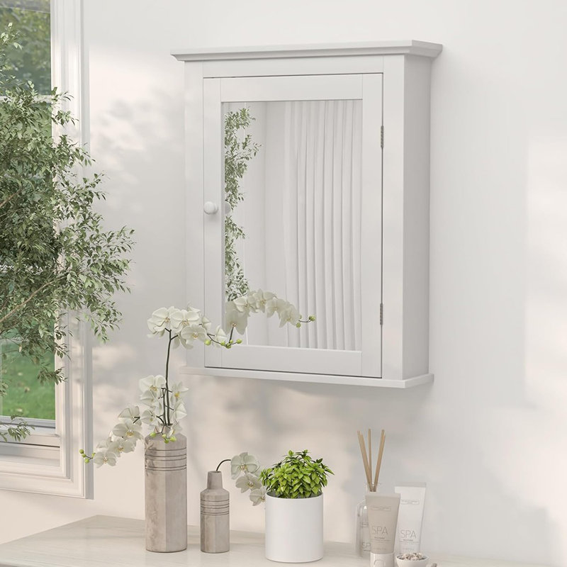 Armoire à pharmacie murale avec miroir Safeafe - rangement réglable pour la salle de bain et la maison
