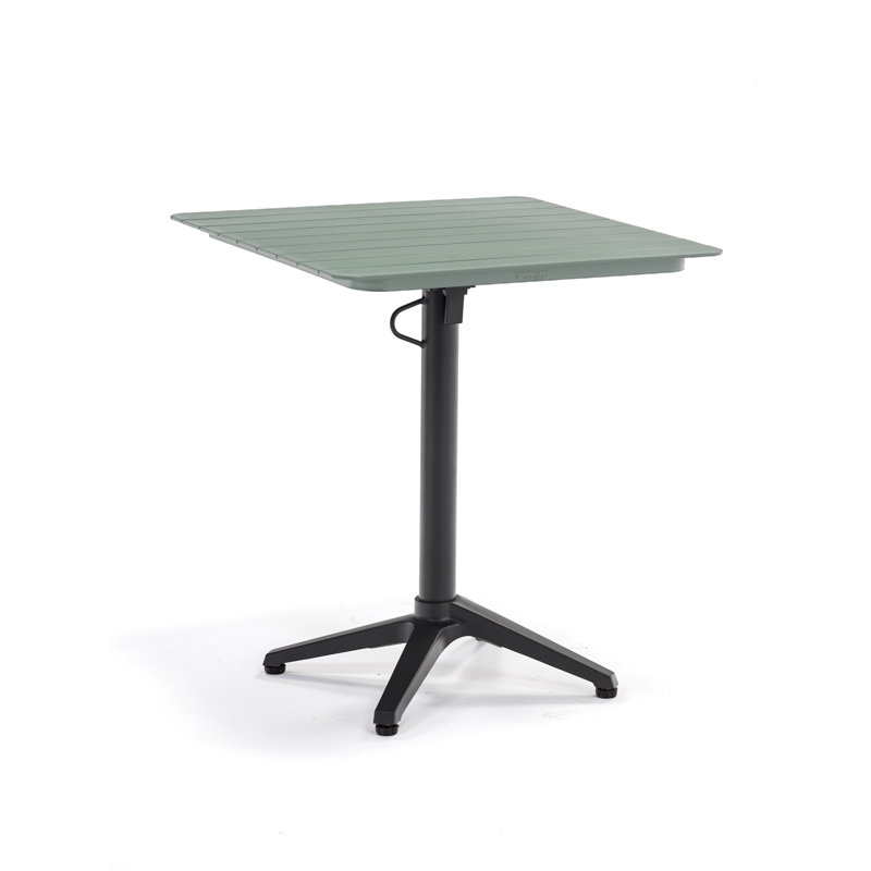 Reiban Square Metal Folding Outdoor Bistro Table , 67cm cm W 67cm cm D, stone grey
