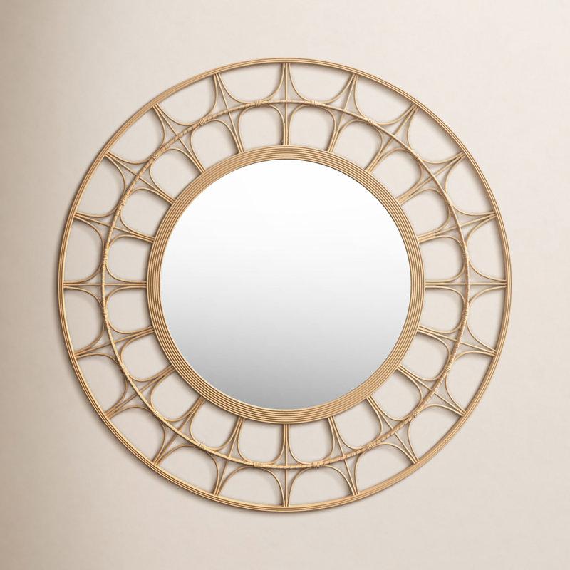 Miroir mural en bambou