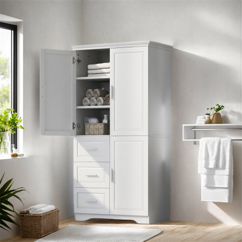 Armoire de rangement à 3 tiroirs Maruf, Blanc