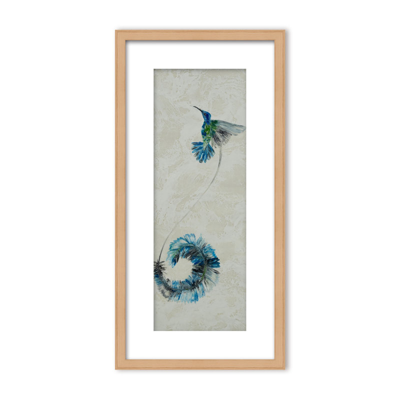 Nature Inspired "Feathered Symphony" Canvas Wall Art By Karen Biery, 48" H x 24" W, Framed Matted Print, Gold