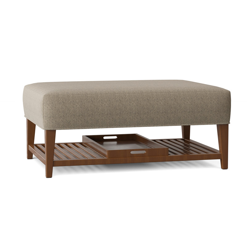 Carly Upholstered Ottoman, Beantown 21 Taupe Performance Chenille, Manhattan