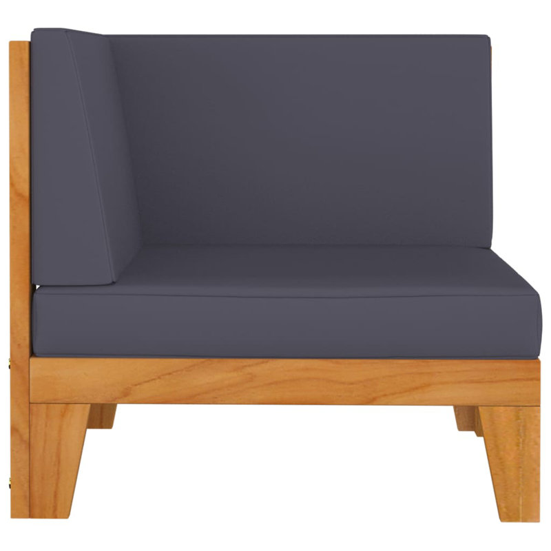 Chaise de patio avec coussins, Gris foncé
