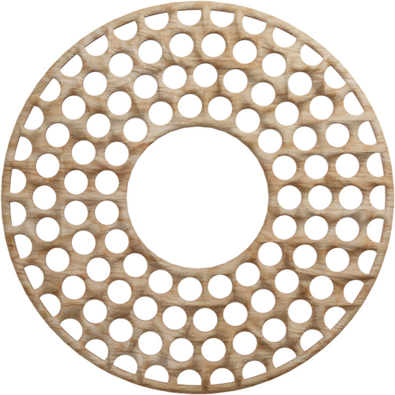 Médaillon de plafond en bois Fink, Chêne rouge, H 20 po x l 20 po x P 0,25 po