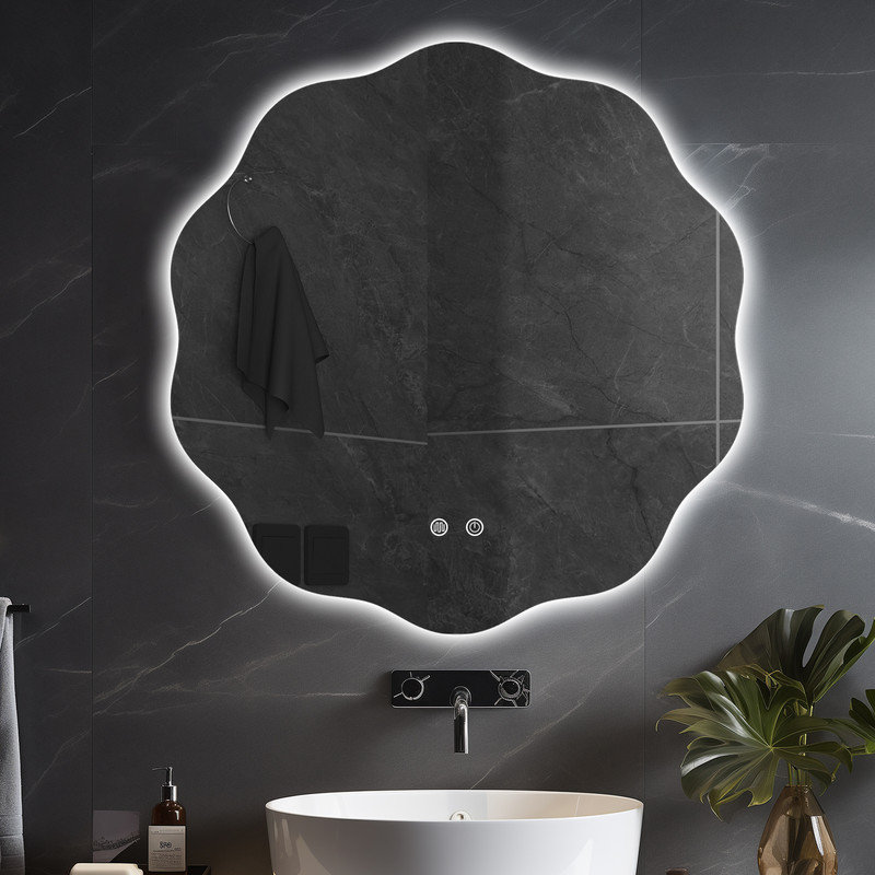 Miroir mural Wavy, 24 po x 24 po