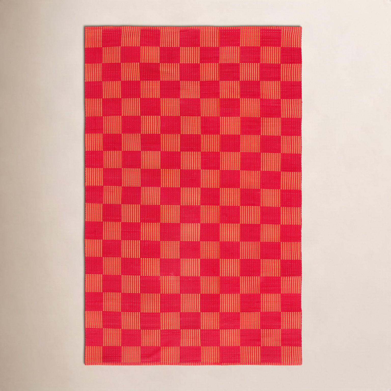 Della Power-Loomed Geometric Cotton Rug, Rectangle 8' x 10'
