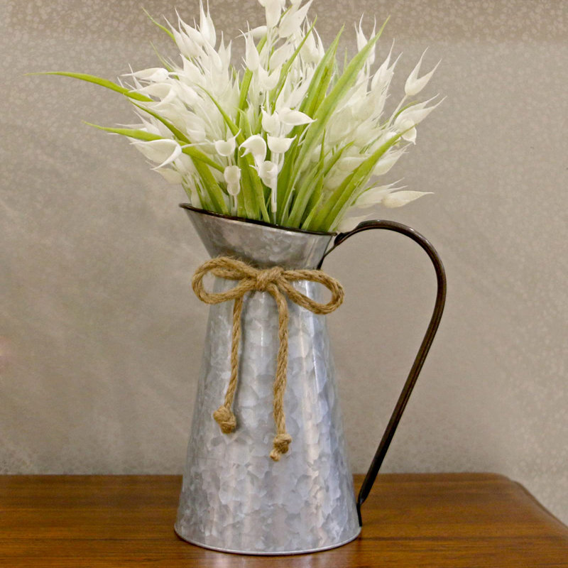 Metal Table Vase, Galvanize