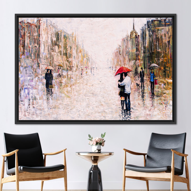 Print on Canvas, Framed Print without Mat, 80 cm H x 110 cm W, Black