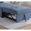 Canapé-lit en tissu bleu-gris avec siège et coussin, style contemporain