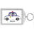 Personalized Friendly Folks Police Car Rhinestone Bordered Key Chain-106950141