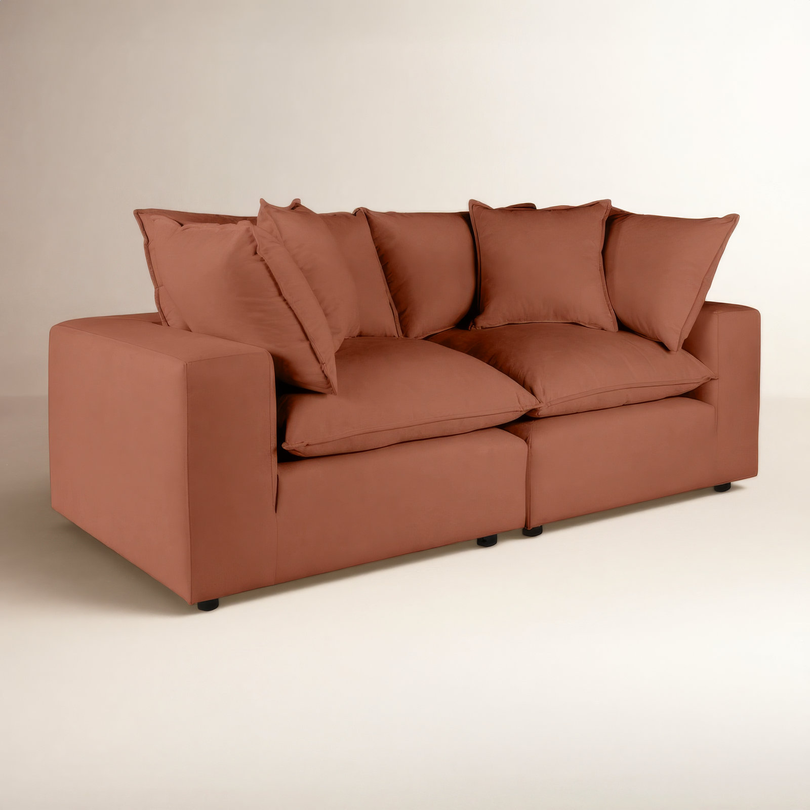 Ellaria 80" 2 - Piece Modular Loveseat , Rust Polyester Blend