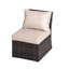 Brown Pe Rattan Modular Centre Sofa Section With Cushions, Powder-coated Iron Frame (single Module)