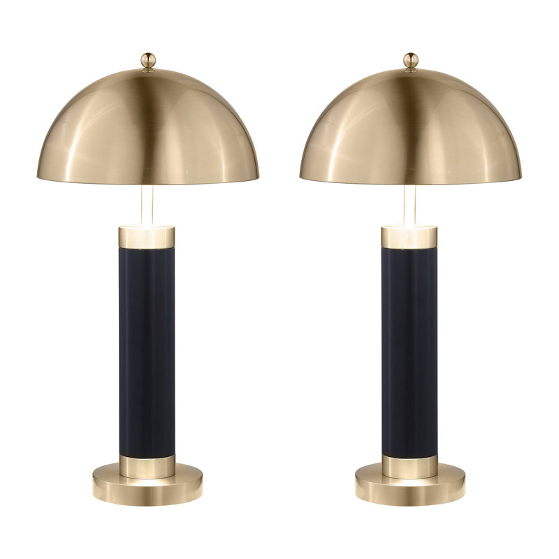 Ensemble de 2 lampes de table Leoch Black Dome