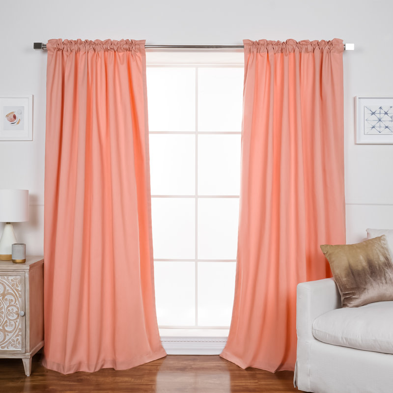 Rideau en mélange de coton Desma, L 52 po x L 84 po, Rose