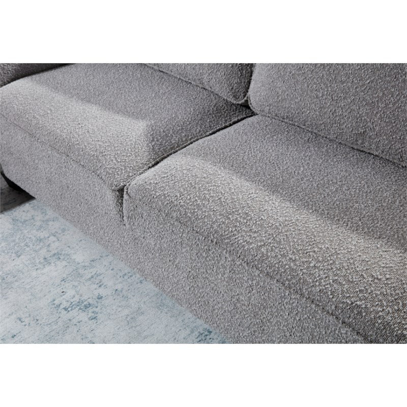  Canapé 72 po avec boucles USB et poches latérales de couleur grise 72,5 po, Boucle gris