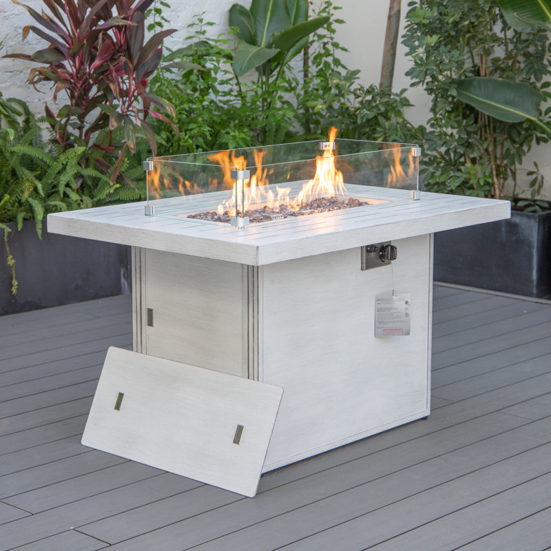 Table de foyer d'extérieur au propane Chelsea, Gris patiné